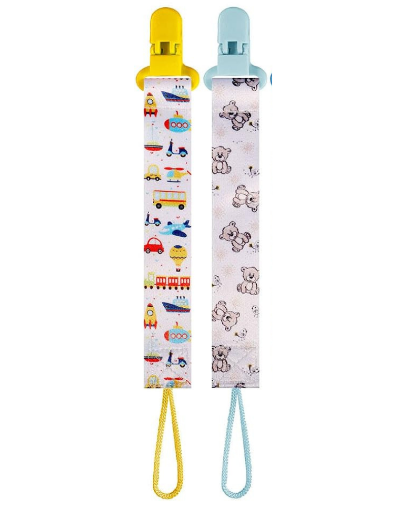 2-Pack Pacifier Clips Vehicles