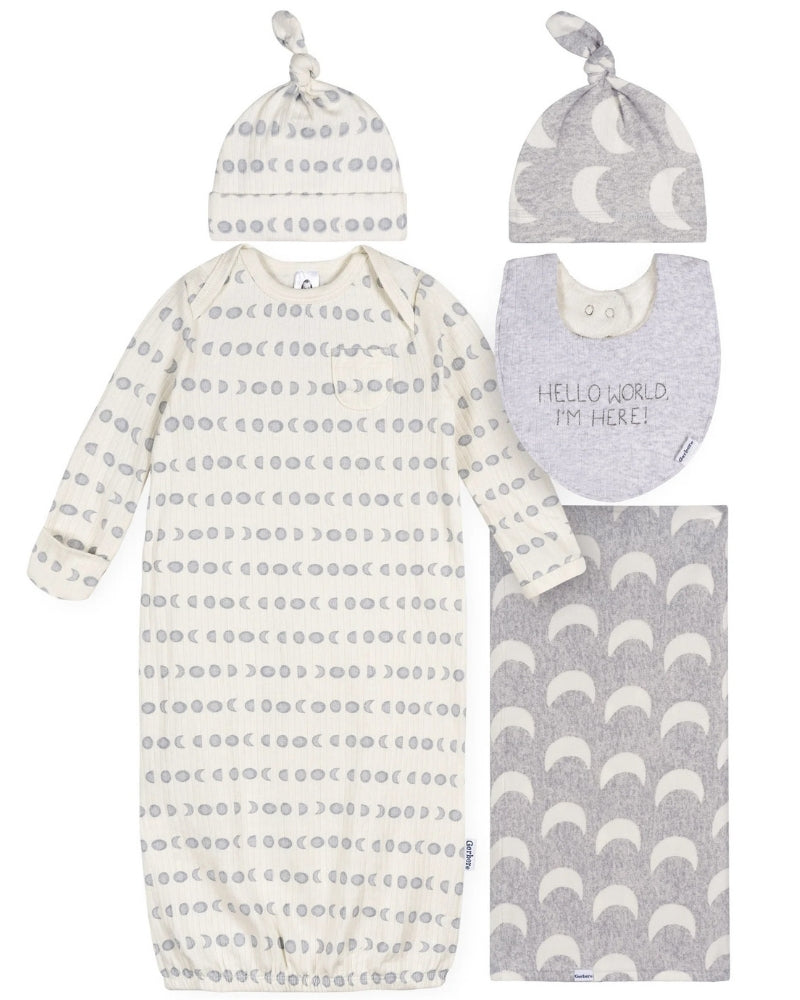 5-Piece Gown Set 0-6M
