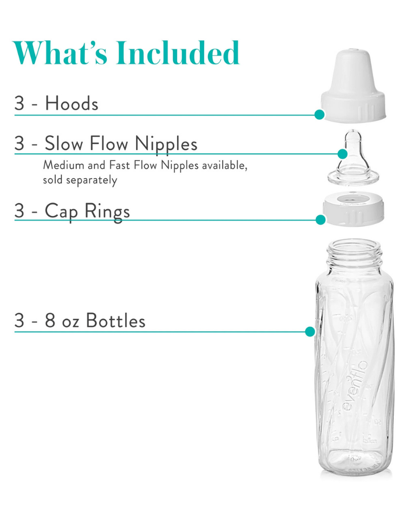 3-Pack Glass Bottle 8 oz